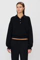 Eterne - Cropped Polo Sweatshirt - Black