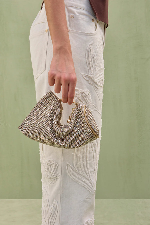 Cult Gaia - Viera Rhinestone Wristlet - Sand Dollar