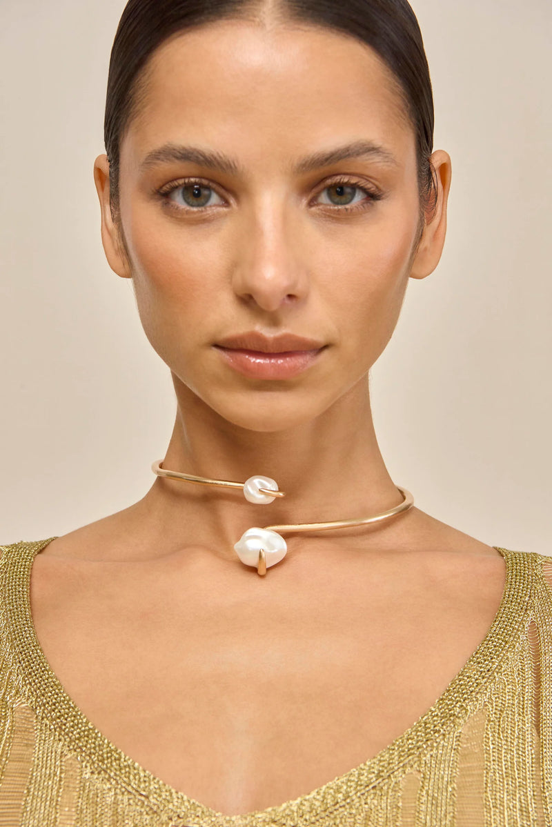 Cult Gaia - Marais Choker - Matte Brass