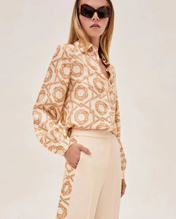 Alexis - Maraville Top - Ivory/Orange