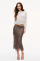 LoveShackFancy - Kian Metallic Lace Midi Skirt - Pewter