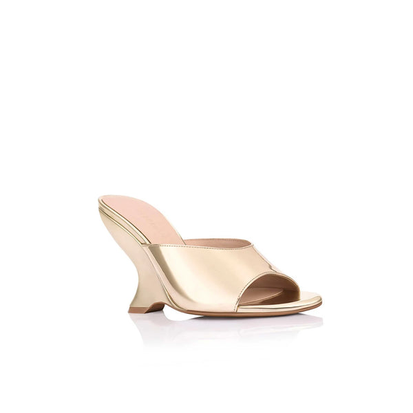 Lana Wilkinson - Martha Wedge Metallic Leather -  Gold