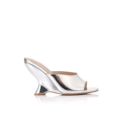 Lana Wilkinson - Martha Wedge Metallic Leather -  Silver