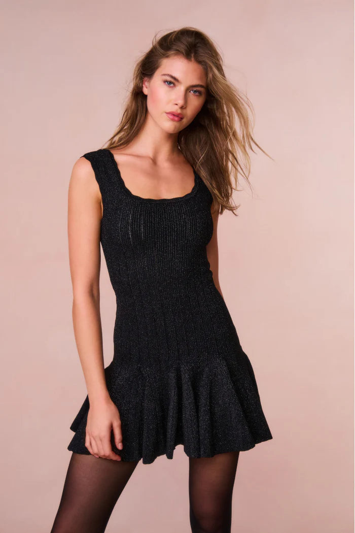 Loveshackfancy - Maryanne Knit Mini Dress - Black