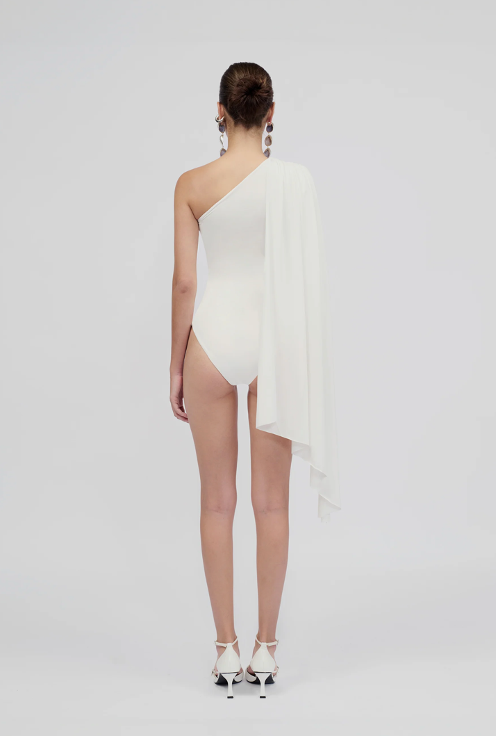Maygel Coronel - Vionnet Asymmetric Bodysuit - Off White