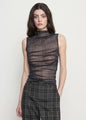 Enza Costa - Mesh Sleeveless Twist Top - Plaid Mesh