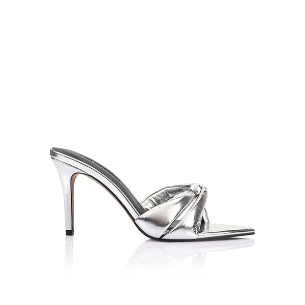 Lana Wilkinson - Mae Leather Mule - Silver Metallic