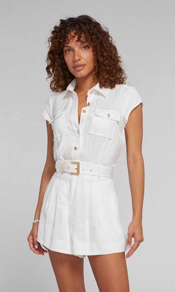 Generation love - Morgan Linen Romper - Ecru