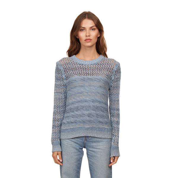 Autumn Cashmere - Marled Mesh Crew - Stonewash Combo