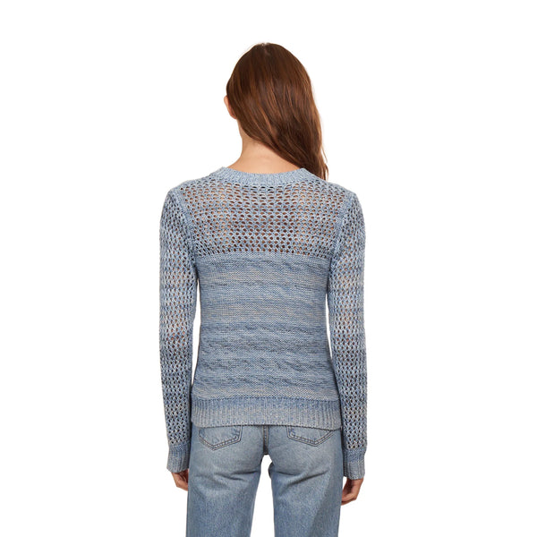 Autumn Cashmere - Marled Mesh Crew - Stonewash Combo