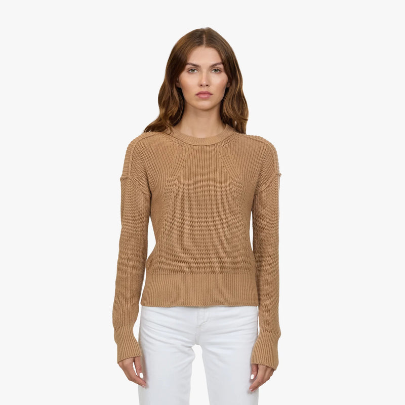 Autumn Cashmere - Exposed Seam Shaker Crew - Camel