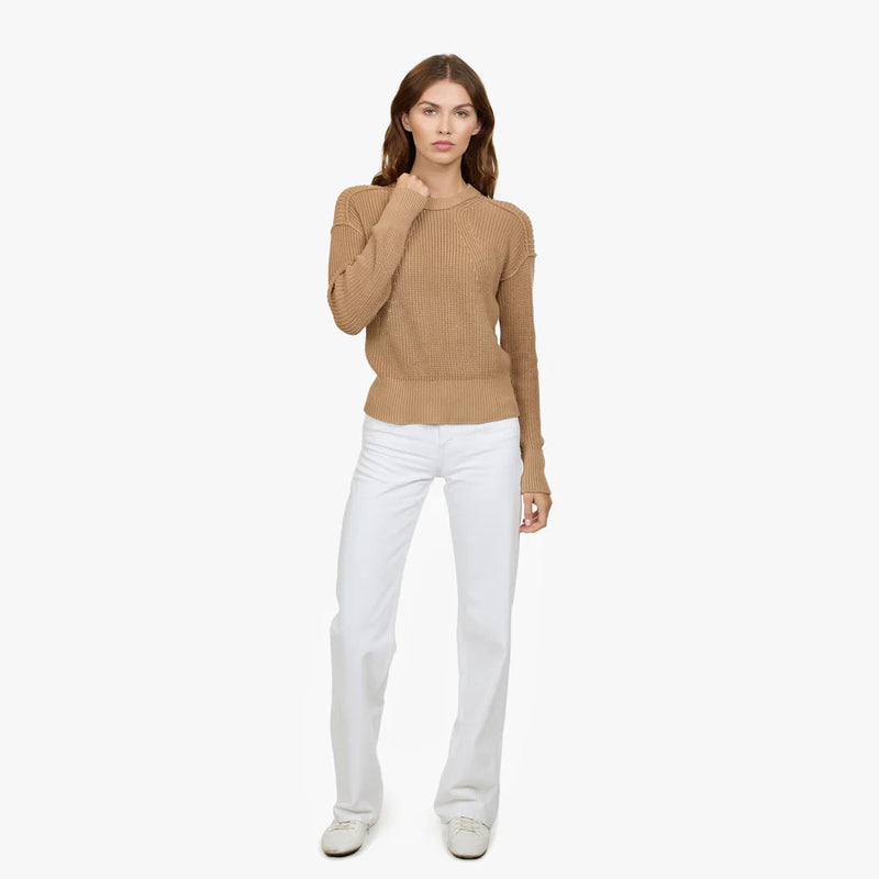 Autumn Cashmere - Exposed Seam Shaker Crew - Camel