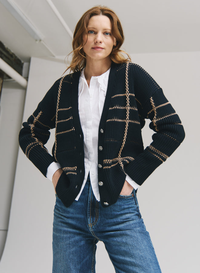 Autumn Cashmere - Plaid Shaker Cardigan - Multiple Colors
