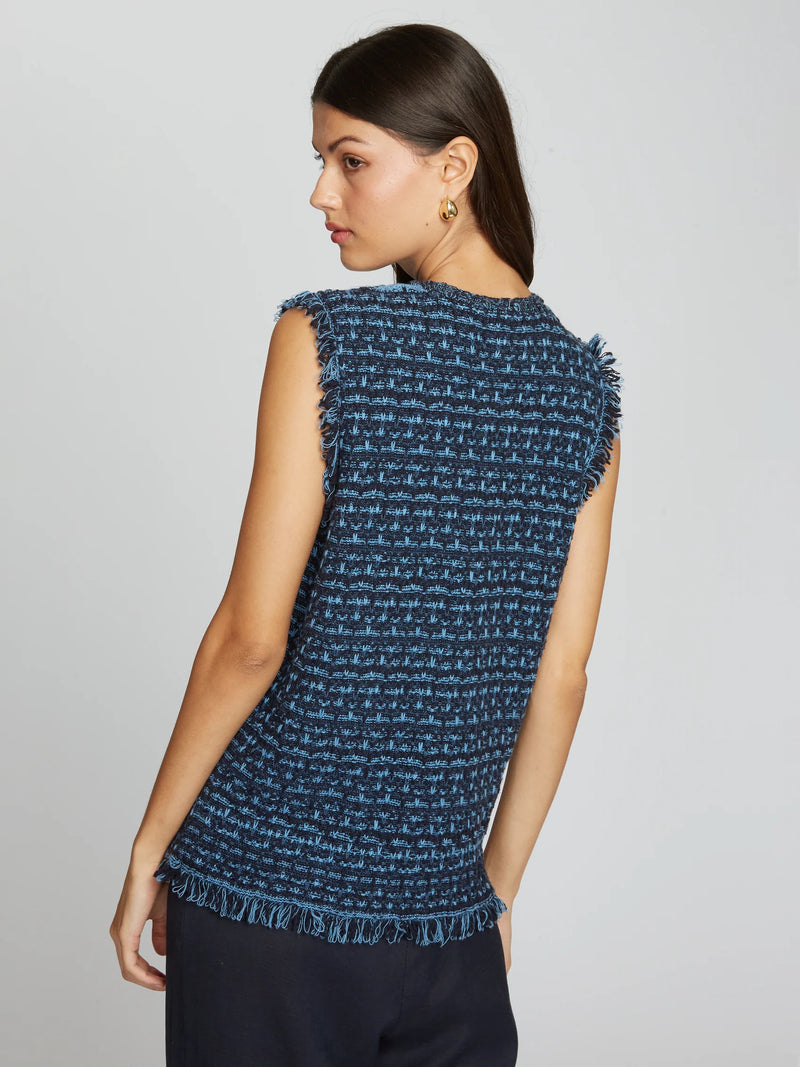 Autumn Cashmere - Long Tweed Vest W/ Fringe - Multiple Colors