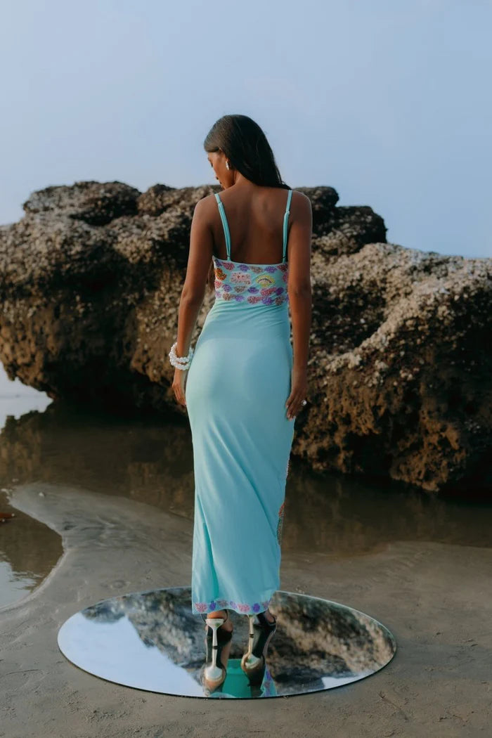 Oceanus - New York Strapped Dress - Pastel Blue