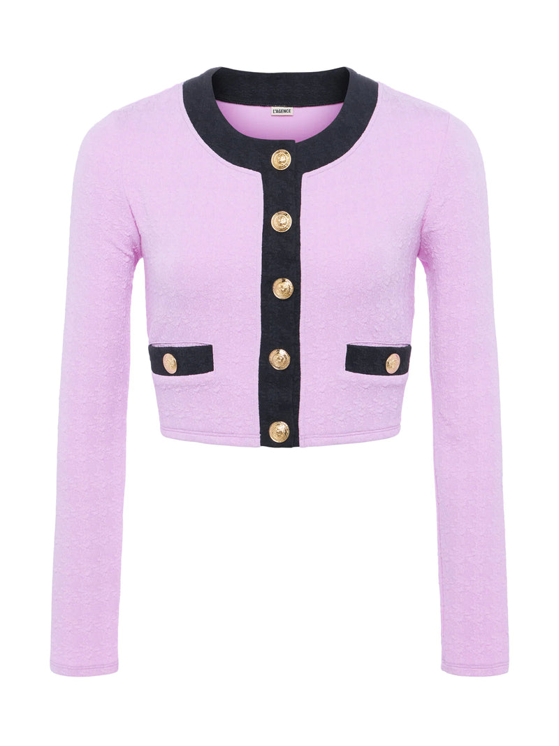 L'agence - Adaline Colorblock Chic Swim Cardigan - Light Violet