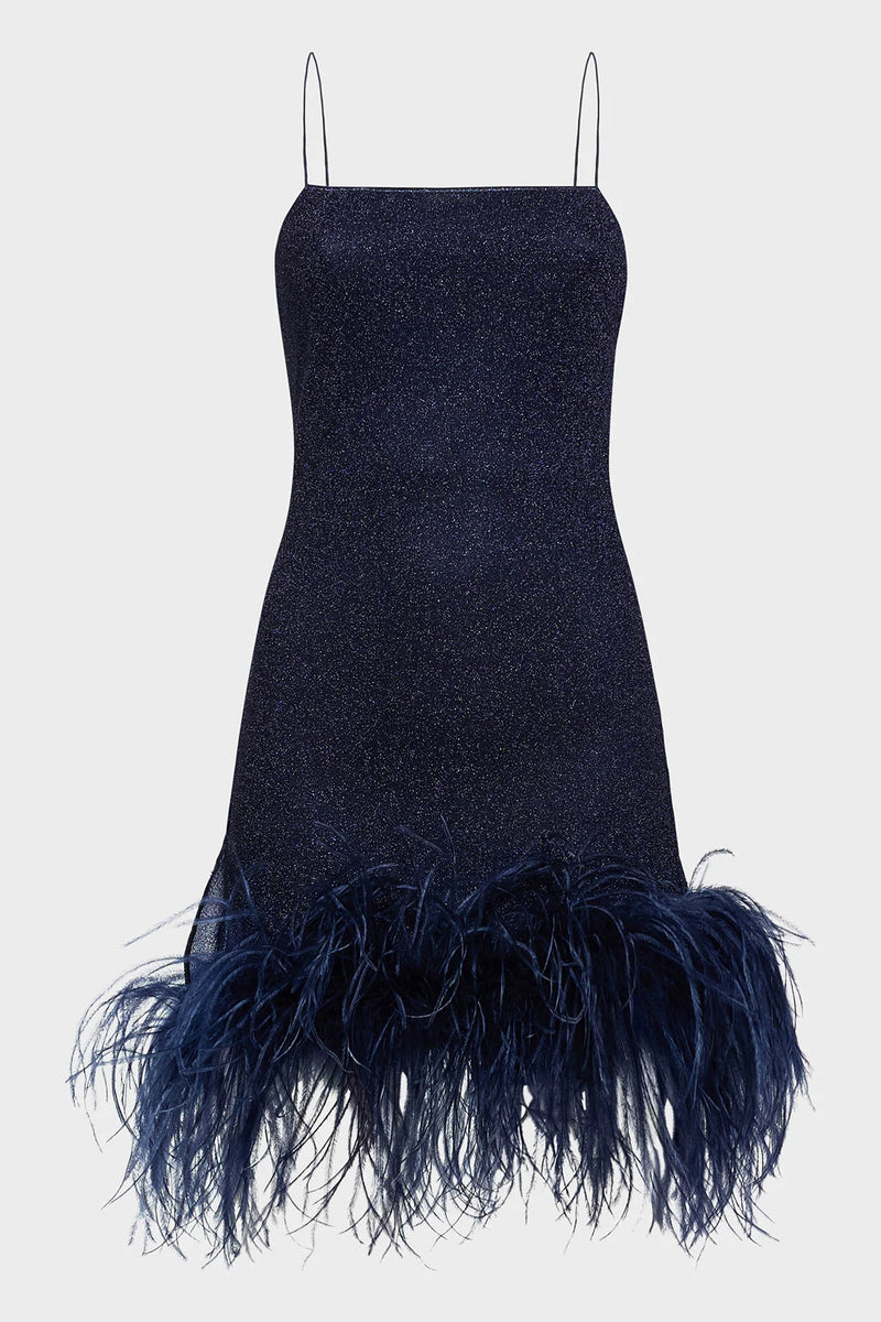 Oséree - Lumière Plumage Mini Dress - Night Blue