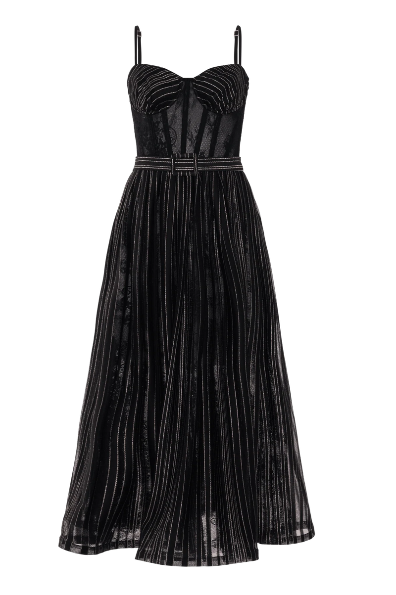 Patbo - Prism Lurex Midi Dress - Black