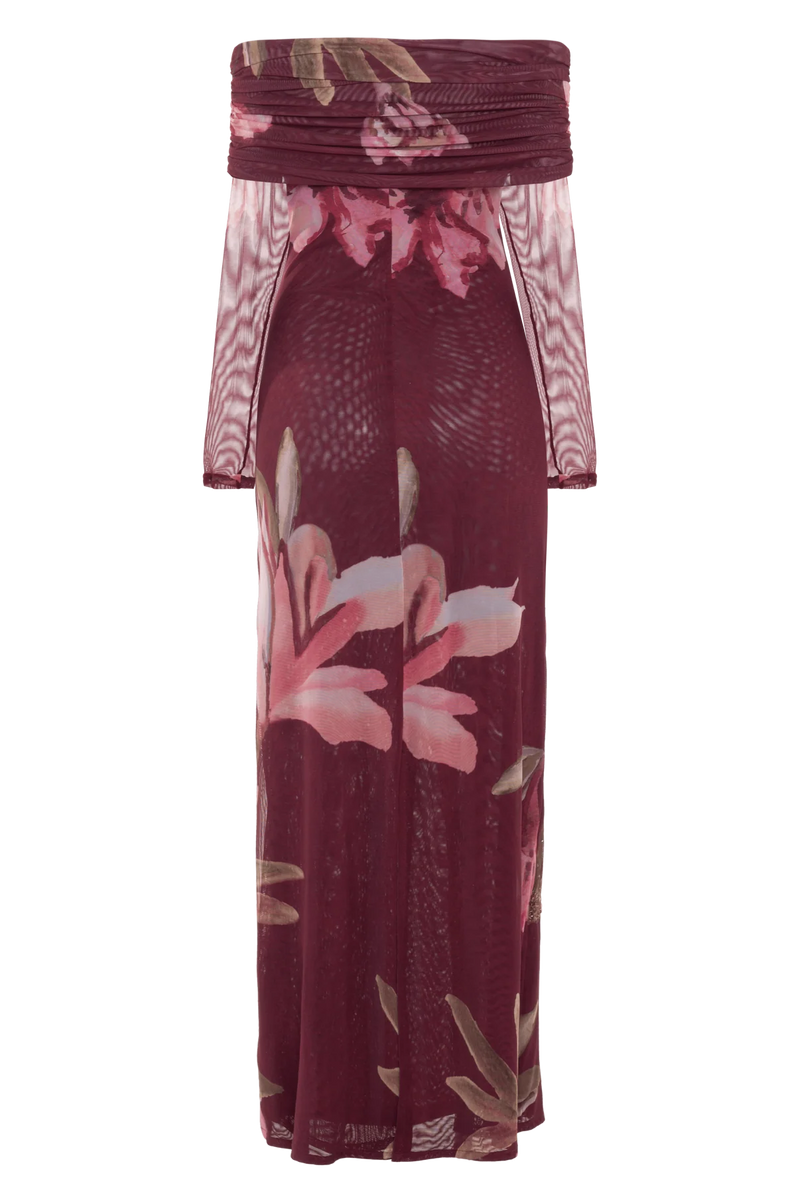 Patbo - Delicata Tulle Maxi Dress - Dark Red