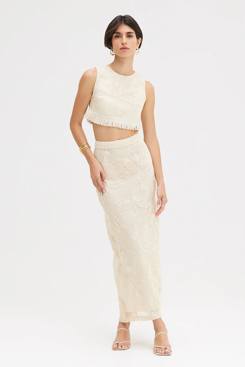 Patbo - Joy Lace Midi Skirt - Off Whitee