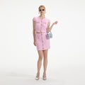Self-portrait - Jewel Button Knit Skirt - Pink