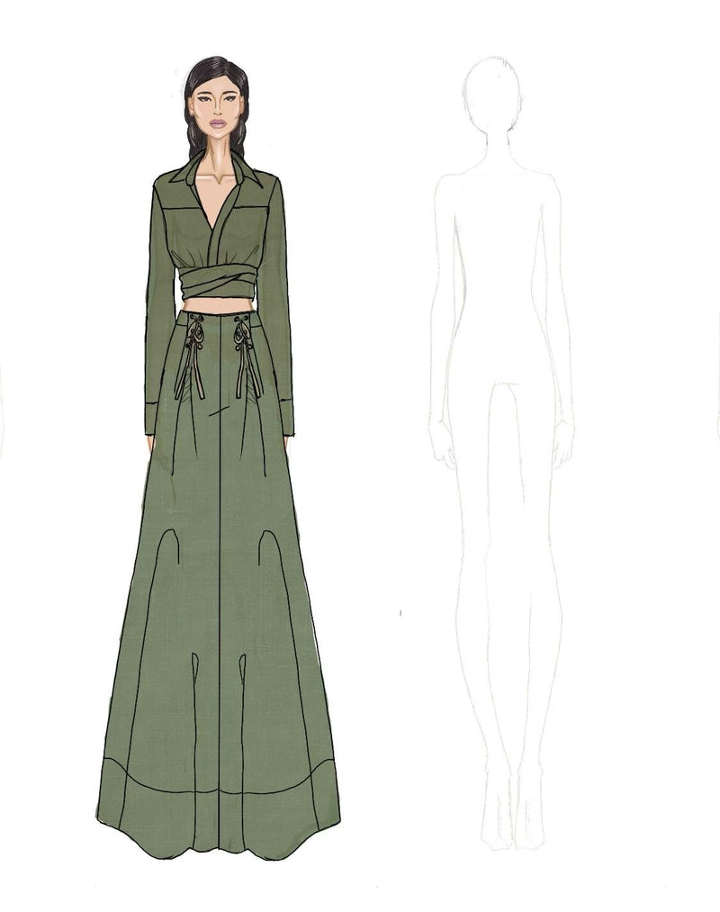 Jessie X JBQ  - Serpent Top - Vineyard Green