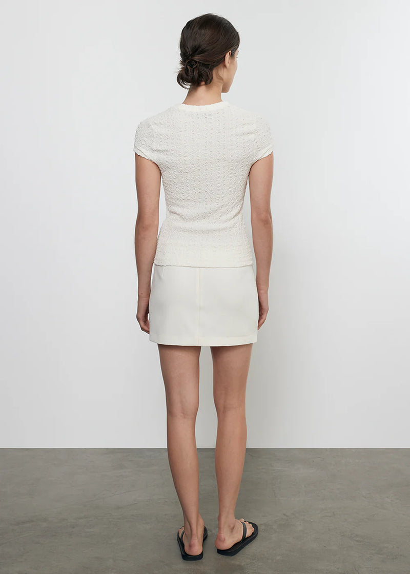 Enza Costa - Puckered Cap Sleeve - Vanilla