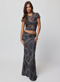 MESH FOLD DOWN SIREN MAXI SKIRT