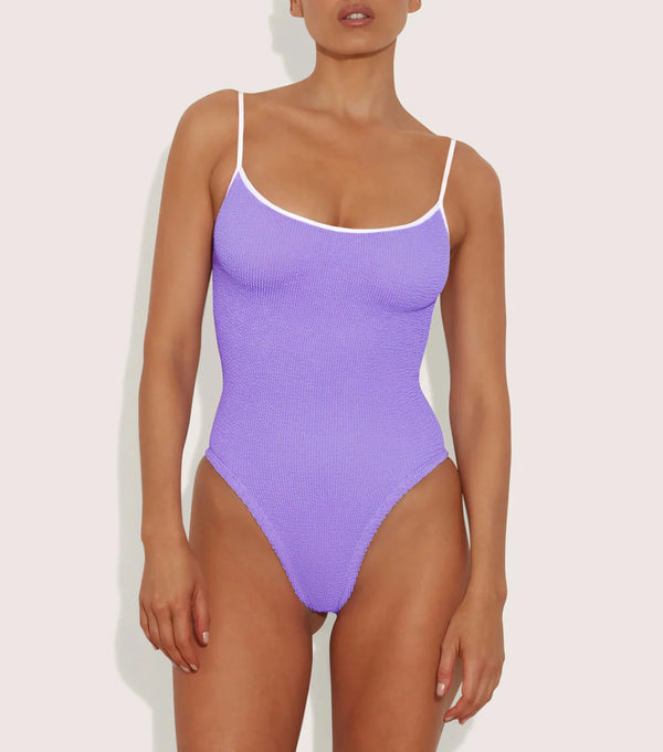 Hunza G - Pamela Swim Contrast - Lilac/White