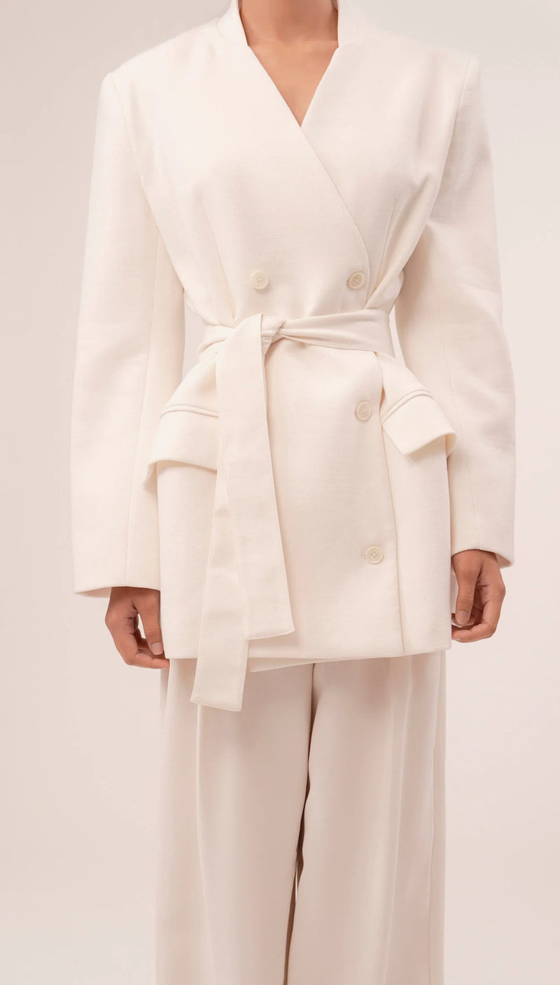 Parentezi - Aya Belted Blazer - Off White