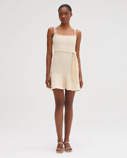 Patbo - Metallic Knit Mini Dress - Off White