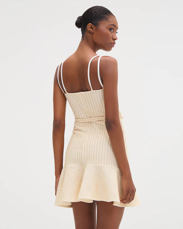 Patbo - Metallic Knit Mini Dress - Off White