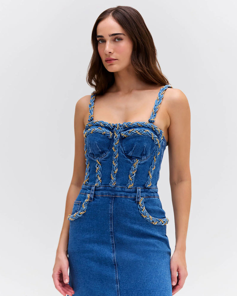 Patbo - Braided Midi Dress - Denim