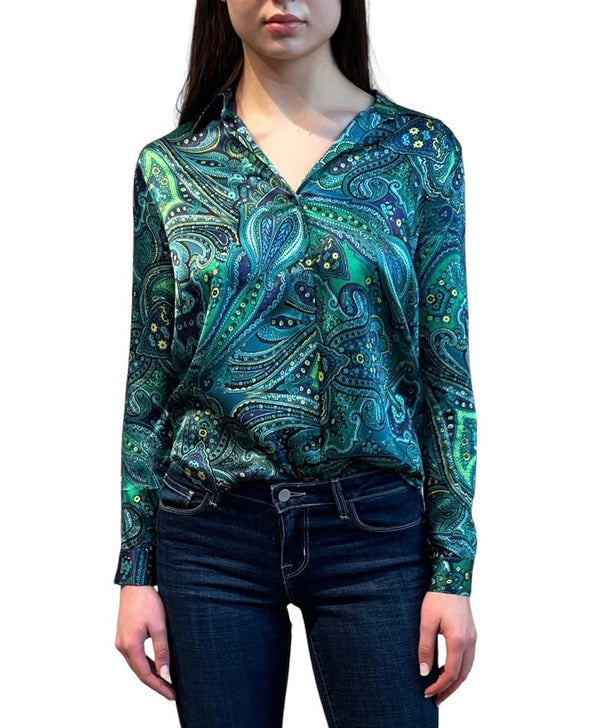 L’agence - Tyler Blouse - Lagoon Multi Paisley Bandana