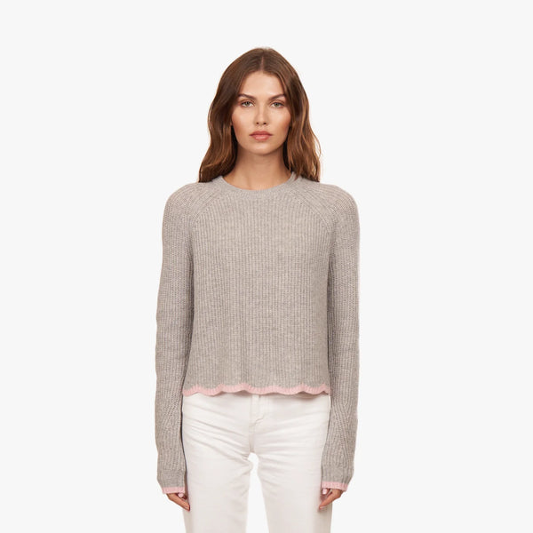 Autumn Cashmere - Tipped Scallop Shaker Crew - Sweatshirt//Confection