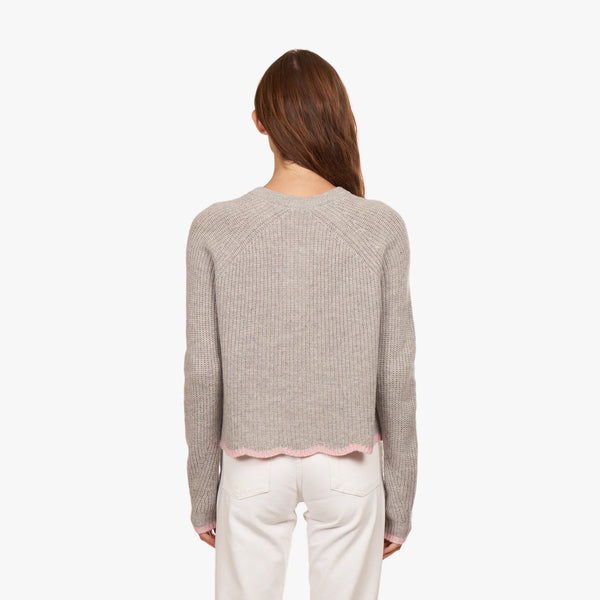 Autumn Cashmere - Tipped Scallop Shaker Crew - Sweatshirt//Confection