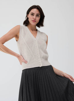 Autumn Cashmere - Diamond Stitch Vest - Mojave