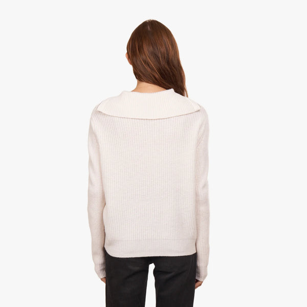 Autumn Cashmere - Shaker 1/2 Zip Mock - Chalk