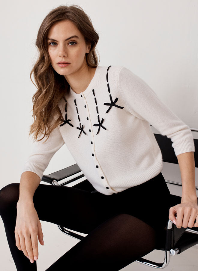 Cardigan W/ Black Ribbon