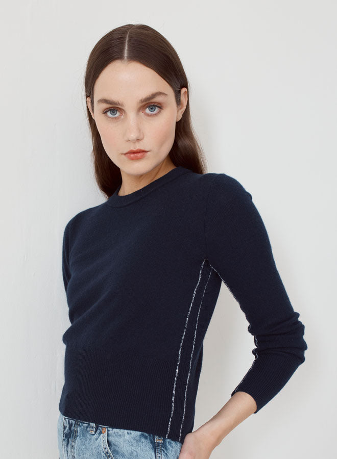 Crew W/ Contrast Side Seam Detail