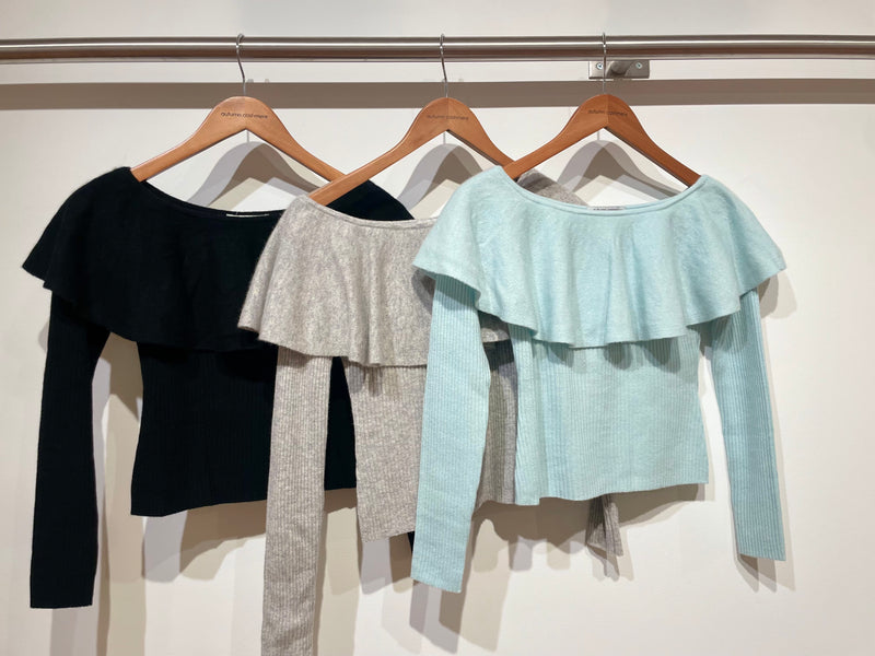 Rib Off-the-Shoulder Ruffle Top