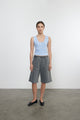 Enza Costa - Supima Baby Rib Cropped Fitted U Tank - Baby Blue