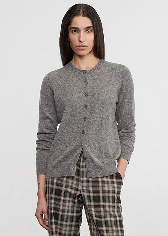 Enza Costa - Cashmere Fitted Cardigan - Thunder