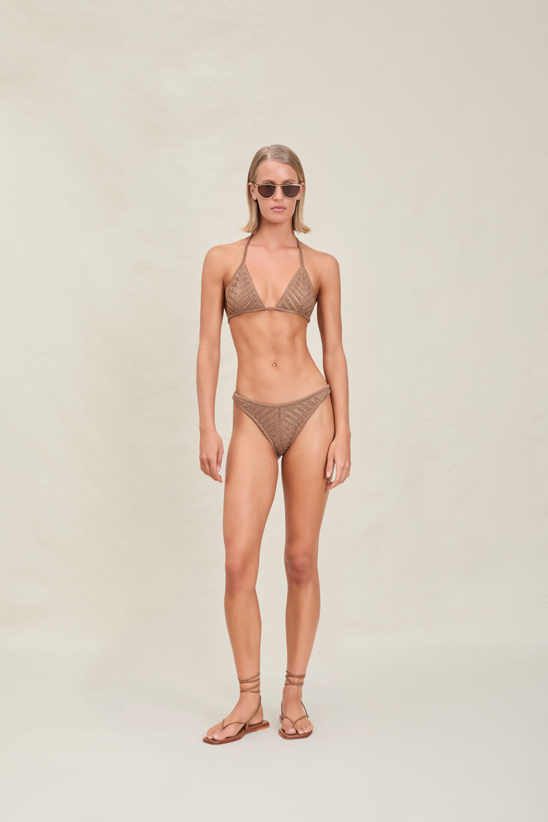 Devon Windsor - Lucinda Metallic Knit Top - Truffle