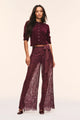 LoveShackFancy - Riana Sheer Lace Pant - Faded Merlot
