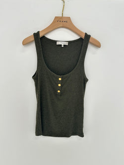 Frame - Rib Scoop Button Tank - Rich Military Heather