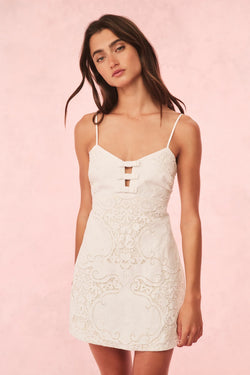 Loveshackfancy - Rosalisa Cotton Doiley Lace Mini Dress - Optic White