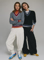 Autumn Cashmere - Striped V Tennis Sweater - Multiple Colors