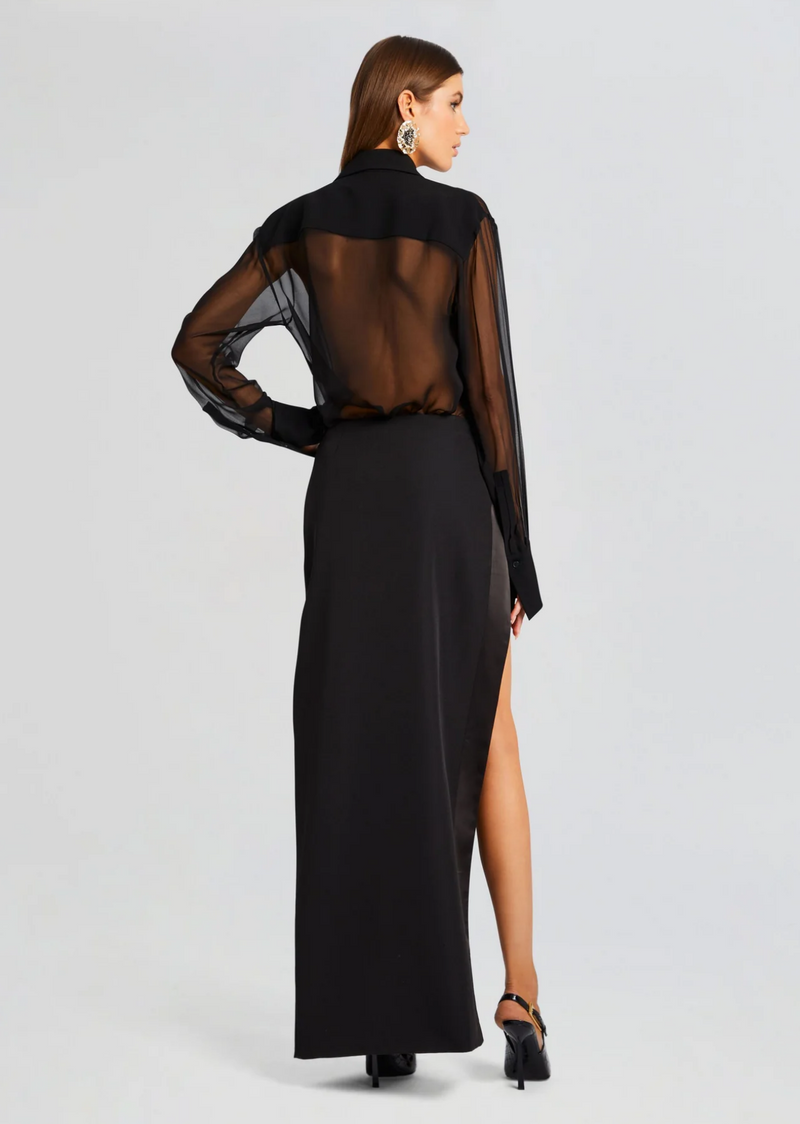 Meghan Panelled Polka Silk Blouse