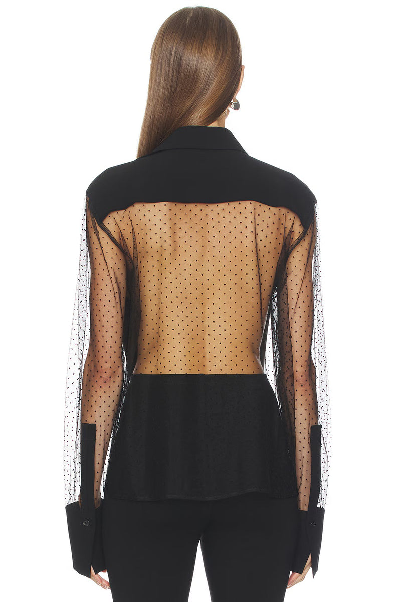 Meghan Panelled Polka Silk Blouse